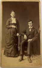 ~1876 POST CIVIL WAR CDV PHOTO YOUNG COUPLE - Jeffres Art Studio, York, PA picture