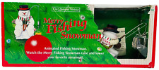 Vintage 1992 Merry Fishing Snowman The Enchanted Workshop Mechanical Decor picture