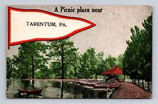 Tarentum PA-Pennsylvania, Banner Scenic Greeting Lakeside Vintage c1910 Postcard picture