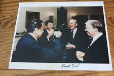 GERALD FORD SIGNED UNUSUAL 4 PRESIDENT PHOTOGRAGH 1981 REAGAN NIXON FORD CARTER picture