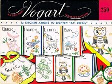 1950s Vintage Vogart Embroidery Transfer 250 Uncut Kitchen Axiom Tea Towels ORIG picture