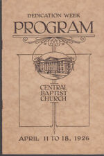Central Baptist Church Dedication Week Program 1926 Hartford CT picture