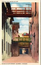 Petite Rue Sous Le Cap St Quebec Canada Linen Postcard UNP VTG Unused Vintage picture