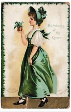 Ellen Clapsaddle St. Patrick's Day Postcard Cute Irish Girl Wearing of the Green picture