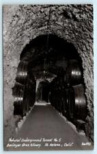 RPPC  ST. HELENA, California CA ~ Tunnel BERINGER BROTHERS WINERY Zan Postcard picture