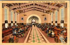 Waiting Room Union Station Los Angeles California Posted 1940 Linen Post Card picture