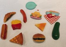 Vintage Fridge Set of 10 Food Magnets and 1 Tupperware Lid Magnet picture