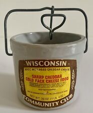 Vintage 1970s Wisconsin Cold Pack Cheese Stoneware Crock Farmhouse Decor Rustic picture