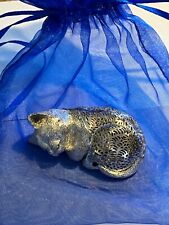 CHRISTOFLE FRANCE LUMIERE Collection Sleeping Cat  Figurine Vintage & Rare picture
