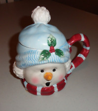 Vintage The Cook's Bazaar Gourmet Collection Snowman Christmas Mug with Lid picture