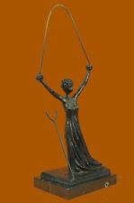 Bronze Sculpture~Dali~ Hot Cast Female Jumping Rope Bronze Sculpture Decorative picture
