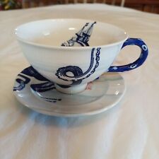 Anthropologie From The Deep Nautical Ship kraken Octopus Cup&Saucer picture