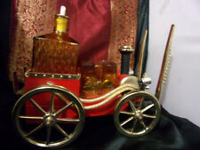 Vintage MUNICIPAL FD 102 FIRE DEPT Musical Wagon Decanter and 4 Shot Glass Set picture