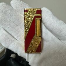 Working Royking dunhill Gas lighter Gold red stripe picture