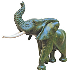 Sculpted Green Verdite Stone African Elephant 8