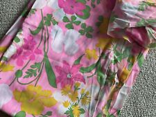 Vintage Fabric Shades Of Pink Green White Flowery 49”W, 110”L  Plus picture