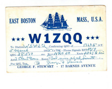 Ham Radio Vintage QSL Card     W1ZQQ   1958   East Boston, Mass. picture