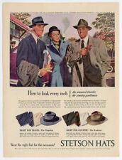 1947 Stetson Hats Ad — Stylish Fashion Men Woman Fedora Midcentury 1940s 1950s picture