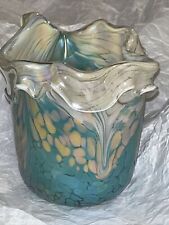 Beautiful Flower Art Glass Vase signed by artist, 4.5”, Connie Christopher 1992 picture