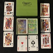 Caspari Flowers (Monet) Vintage Playing Cards 2 Decks Bridge MCM Card Set EUC picture