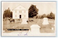 c1910's Church Cemetery View Horse White Store Norwich NY RPPC Photo Postcard picture