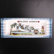 Vintage Ceramic Aloha Hawaii Islands Hula Souvenir Ash Tray Trinket Dish picture