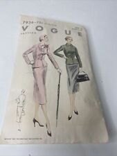 Vogue Vintage Sewing Pattern 1930s 1940s Dress Suit 7936 Sz 18 picture