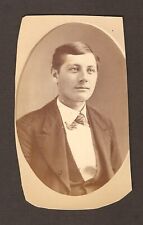 Roberts & Stiles Old Vintage Antique CDV Young Man Photo EAST SAGINAW MICHIGAN picture