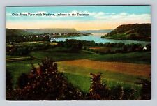 Madison IN-Indiana, Ohio River View, Antique, Vintage Souvenir Postcard picture