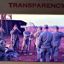 Vietnam War 1969 Kodachrome Transparency Soldiers Loading Mortar Gun Photo Slide picture