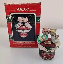 VTG Enesco 3rd Issue Best Friend Series Friendships Preserved Ornament w/Box 92 picture