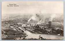 Rouge Plant Ford Motor Company Detroit c1930s Aerial RPPC Postcard - Unposted 1 picture