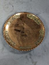 Vintage Large Round Copper Brass Wall Hanging Plate 9