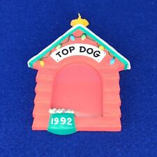 Vintage 1992 Christmas Ornament Hallmark Top Dog House Picture Frame Red picture