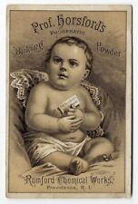 Professor HORSFORD'S Phosphatic Baking Powder VICTORIAN Trade Card BABY 1880's picture