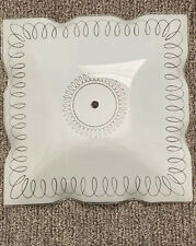 Vintage MCM Circle Swirl Square Ceiling Light Glass Shade Fixture Cover 13