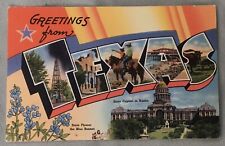 Vintage Greetings From Texas Postcard Near To 5 7/16”x3 7/16” picture