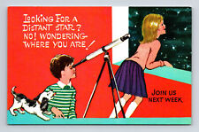 Looking for a Distant Star? Boy & Girl Postcard picture