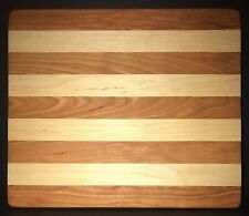 12” X 14” X 1..25” Custom Made Cutting Board Created Out Of Cherry and Maple picture