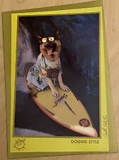 Vintage Los Angeles California Postcard NEW Dog Doggie Style Surf Board Beach picture
