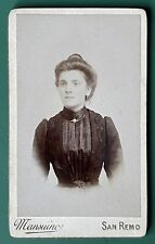 Antique Victorian CDV Photo Card Woman Pretty Lady San Remo picture