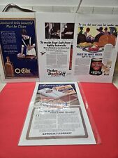 Set of 4 Vintage Ad Reprints: O-Cedar, Parker Pen's, Del-Monte, Armour's picture