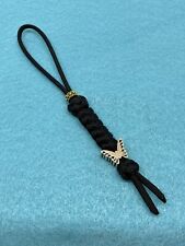 550 Paracord Knife Lanyard Jet Black With Brass Alloy Benchmade  Bead - Blem picture
