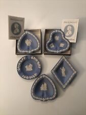5 Piece Wedgwood Lot With Box 2 Excellent Rare 1984 Blue picture
