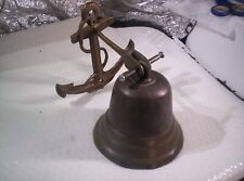 Vintage Brass Hanging Anchor & Bell Ship Nautical Ocean Boat Wall Decor 8
