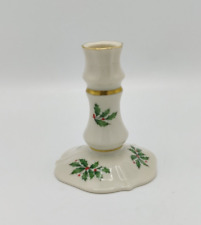 Lenox Holiday Candlestick Holder Holly And Berries With Gold Accents picture