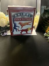 Williams And Sonoma Collectible Animal Cookie Cutter Tin Vintage Tin Only 7.5” picture