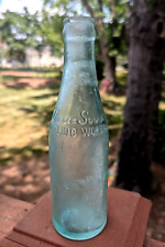 THEA SODA BOTTLING WORKS, Winston Salem NC - Antique Vintage Aqua Bottle c.1910 picture