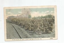 SOLDIERS WAITING FOR TRAIN TO LEAVE CAMP PIKE  LITTLE ROCK,ARK POSTCARD picture