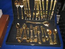 Beautiful 50 Piece Gold Plated Flatware Set picture